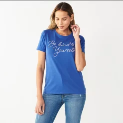 Women's Nine West Crewneck Graphic Tee -Napier Elegant shop 4646703 Kind Yourself