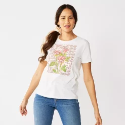 Women's Nine West Crewneck Graphic Tee -Napier Elegant shop 4646703 Kindness Roses