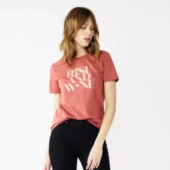 Women's Nine West Crewneck Graphic Tee -Napier Elegant shop 4646703 Rise And Wine