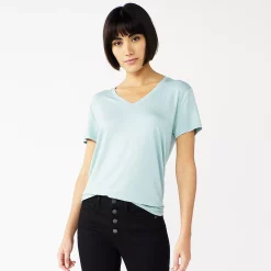 Women's Nine West Essential V-Neck Tee -Napier Elegant shop 4841148 Arctic Aqua