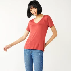 Women's Nine West Essential V-Neck Tee -Napier Elegant shop 4841148 Sicily Tomato