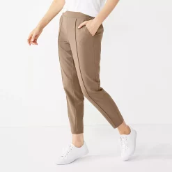 Women's Nine West Relaxed Crop Pull-On Pants -Napier Elegant shop 4911770 Mushroom