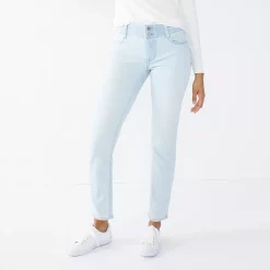Women's Nine West Tummy-Control Slim Straight Jeans 12 Women's Nine West Tummy-Control Slim Straight Jeans -Napier Elegant shop 4991601 Super Light Wash
