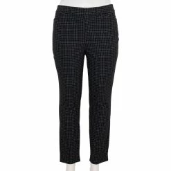 Plus Size Nine West Slim-Cut Ankle Pants -Napier Elegant shop 5176293 Black White Grid