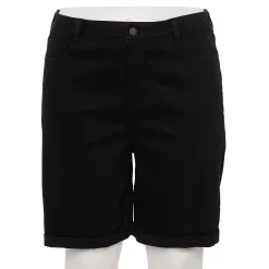 Plus Size Nine West Slimming Pocket Bermuda Shorts 7 Plus Size Nine West Slimming Pocket Bermuda Shorts -Napier Elegant shop 5214366 Black