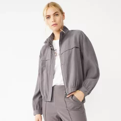 Petite Nine West Draped Bomber Jacket -Napier Elegant shop 5243540 Shark Cove