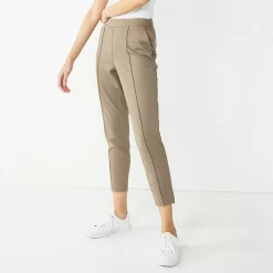 Women's Nine West Curvy Relaxed Pintucked Crop Pants 10 Women's Nine West Curvy Relaxed Pintucked Crop Pants -Napier Elegant shop 5245416 Mushroom