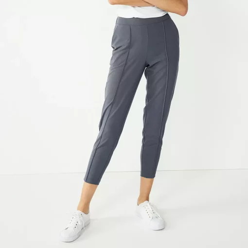 Women's Nine West Curvy Relaxed Pintucked Crop Pants -Napier Elegant shop 5245416 Navy Heather
