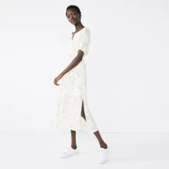 Women's Nine West Puff Sleeve Maxi Dress -Napier Elegant shop 5261378 Yellow Floral Camo