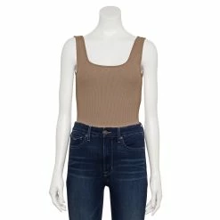 Women's Nine West Rib Scoopneck Tank Bodysuit -Napier Elegant shop 5288302 Kalari Haki