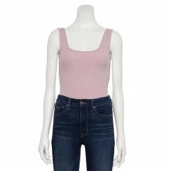 Women's Nine West Rib Scoopneck Tank Bodysuit -Napier Elegant shop 5288302 Washed Grape
