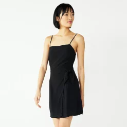 Women's Nine West Side-Tie Faux Wrap Mini Dress 12 Women's Nine West Side-Tie Faux Wrap Mini Dress -Napier Elegant shop 5532368 Mineral Black