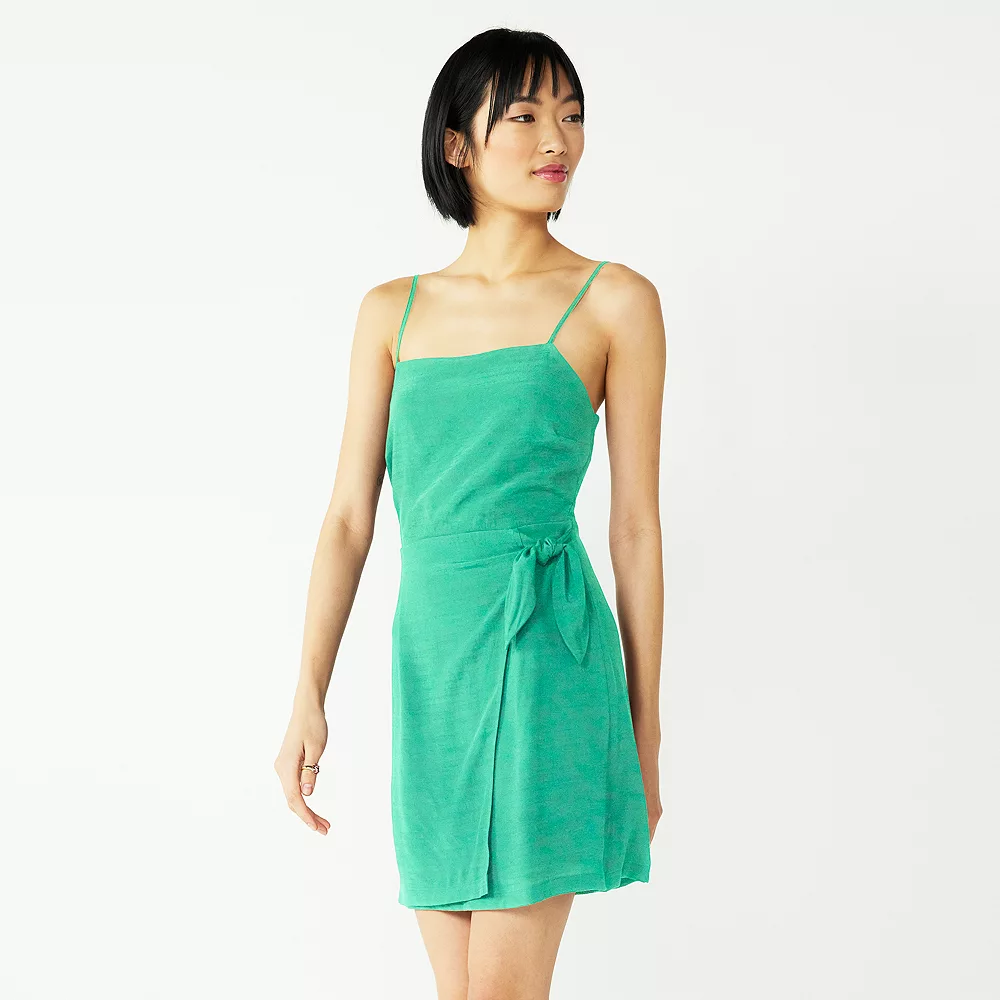Women's Nine West Side-Tie Faux Wrap Mini Dress 2 Women's Nine West Side-Tie Faux Wrap Mini Dress - Image 2