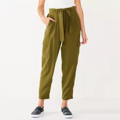 Women's Nine West Tapered High-Waisted Utility Pants -Napier Elegant shop 5555027 Sergio Olive