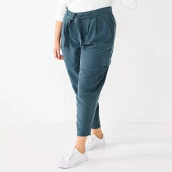 Plus Size Nine West High-Waisted Tapered Pants -Napier Elegant shop 5563608 Storm Surge
