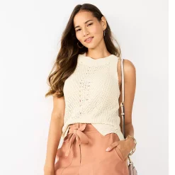 Women's Nine West High-Neck Cutaway Sweater Tank -Napier Elegant shop 5566564 Lemon Frost