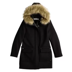 Women's Nine West Faux-Fur Hood Quilted Duffle Coat -Napier Elegant shop 5578770 ALT5