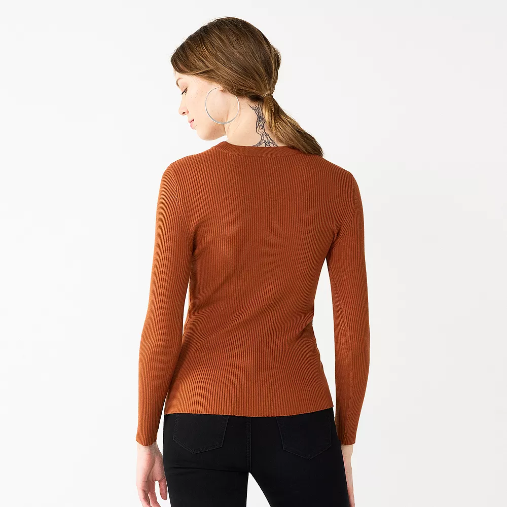 Women's Nine West Long Sleeve Rib Crewneck Sweater 15 Women's Nine West Long Sleeve Rib Crewneck Sweater - Image 15