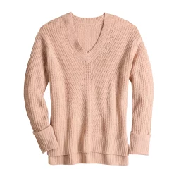 Women's Nine West Stitch Front V-Neck Sweater -Napier Elegant shop 5585833 ALT5