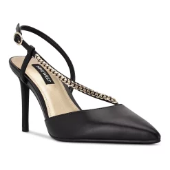 Nine West Gisha Women's Chain Link High Heel Dress Pumps 9 Nine West Gisha Women's Chain Link High Heel Dress Pumps -Napier Elegant shop 5618718 Black