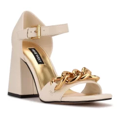 Nine West Jerri Women's Chain Link Dress Sandals -Napier Elegant shop 5618724 Chic Cream