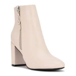 Nine West Trike Women's Block Heel Ankle Boots -Napier Elegant shop 5625101 Ivory