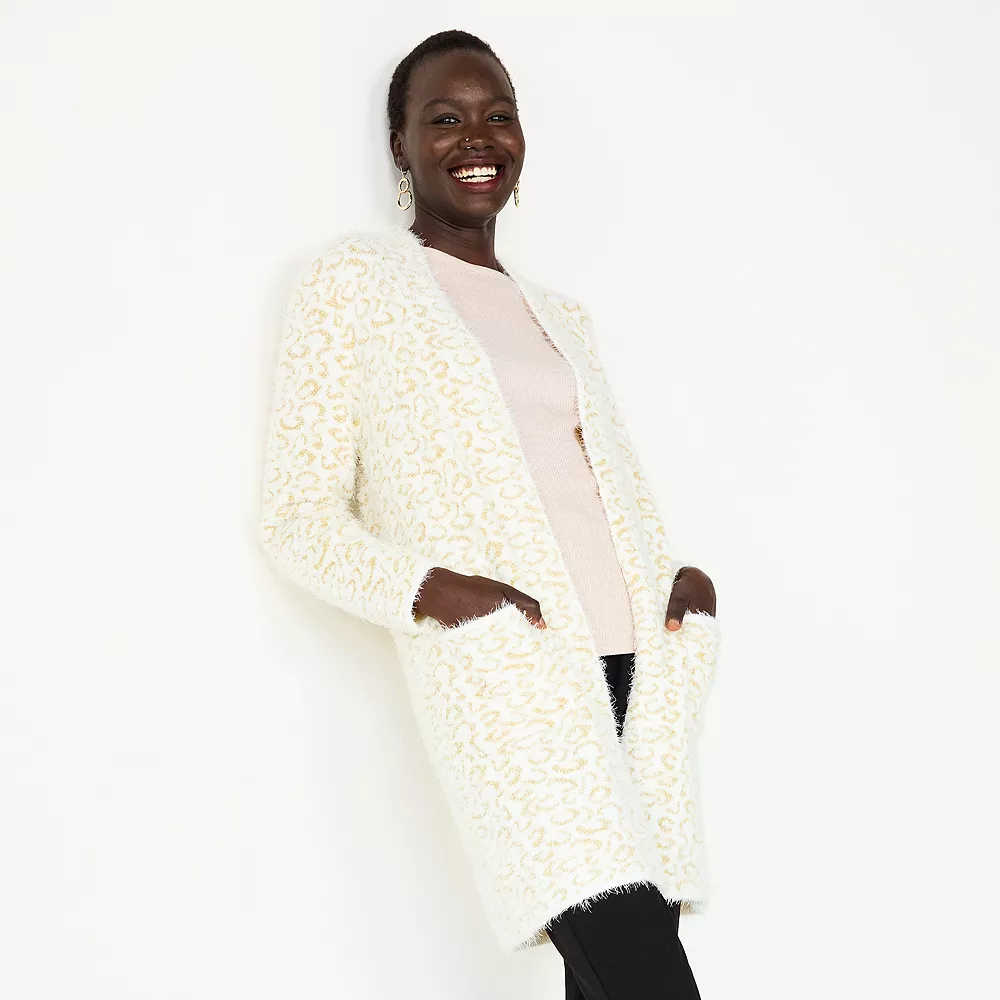 Women's Nine West Jacquard Long Cardigan 5 Women's Nine West Jacquard Long Cardigan - Image 5