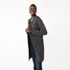 Women's Nine West Jacquard Long Cardigan 32 Women's Nine West Jacquard Long Cardigan -Napier Elegant shop 5692188 Herringbone