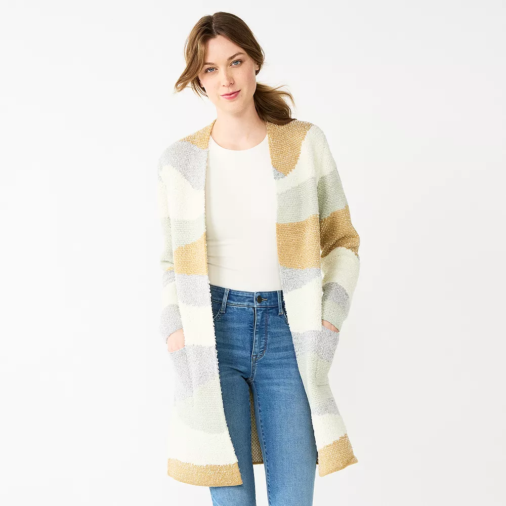 Women's Nine West Jacquard Long Cardigan 6 Women's Nine West Jacquard Long Cardigan - Image 6