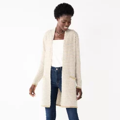 Women's Nine West Jacquard Long Cardigan 26 Women's Nine West Jacquard Long Cardigan -Napier Elegant shop 5692188 Tan Stripe