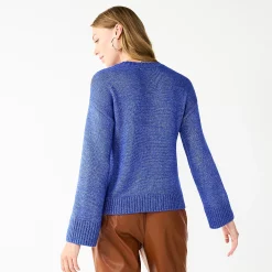 Women's Nine West Patterned Crewneck Sweater -Napier Elegant shop 5731865 ALT