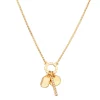 Nine West Gold Tone Simulated Crystal Charm Necklace
