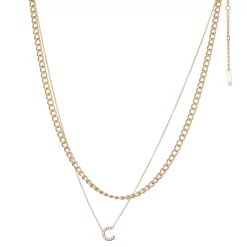 Nine West Multi-Row Initial "C" Pendant Necklace
