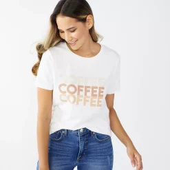 Women's Nine West Crewneck Graphic Tee -Napier Elegant shop 5795642 Coffee Coffee