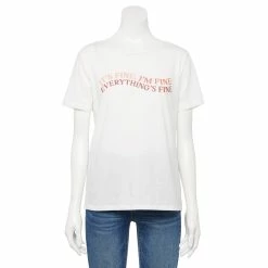 Women's Nine West Crewneck Graphic Tee -Napier Elegant shop 5795642 Everything Is Fine