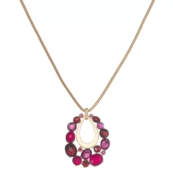 Napier Gold Tone Berry Pendant Necklace