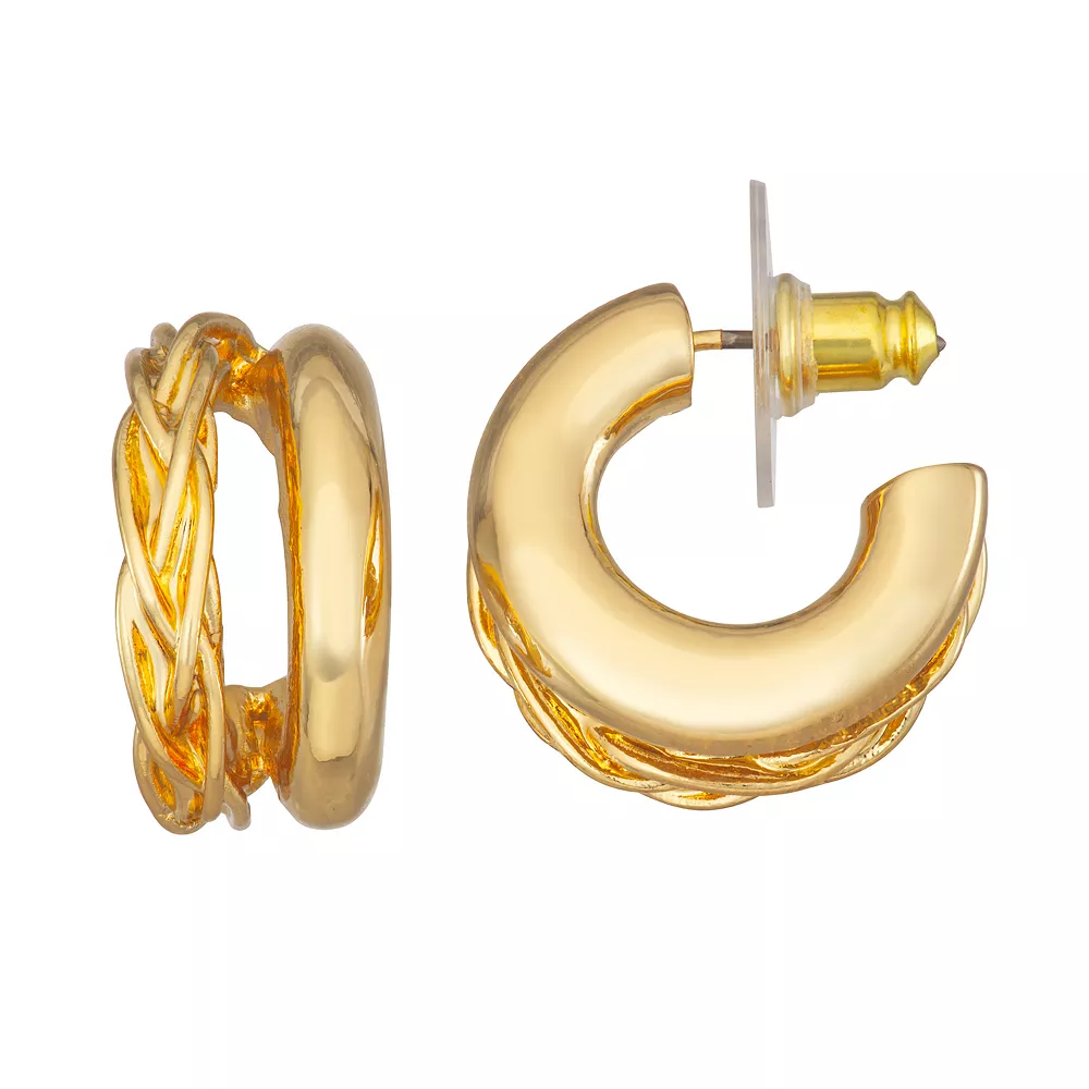 Napier Open Double C Hoop Earrings 1 Napier Open Double C Hoop Earrings