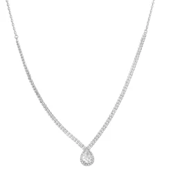 Napier Silver Tone Dazzle Pendant Necklace