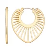 Nine West Gold Tone Sunburst Cutout Hoop Earrings