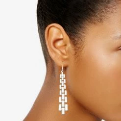 Women's Nine West Silver Tone Chain Drop Earrings -Napier Elegant shop 5806621 ALT