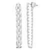 Women's Nine West Silver Tone Metal Chain Front Back Earrings