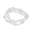 Napier Silver Tone Simulated Pearl Strand Stretch Bracelet Set
