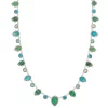 Napier Silver Tone Blue & Green Simulated Crystal Collar Necklace