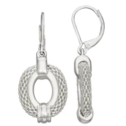 Napier Silver Tone Treasures Large Oval Earrings