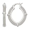 Napier Silver Tone Oval Click-It Earrings