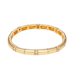 Nine West Gold Tone Pave Stretch Bracelet