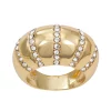 Nine West Gold Tone Simulated Crystal Domed Ring