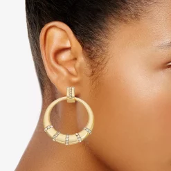 Nine West Gold Tone Hoop Earrings -Napier Elegant shop 5808126 ALT