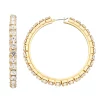 Nine West Gold Tone Crystal Pave Hoop Earrings