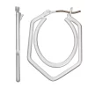 Napier Silver Tone Double Oval Hexagon Hoop Earrings